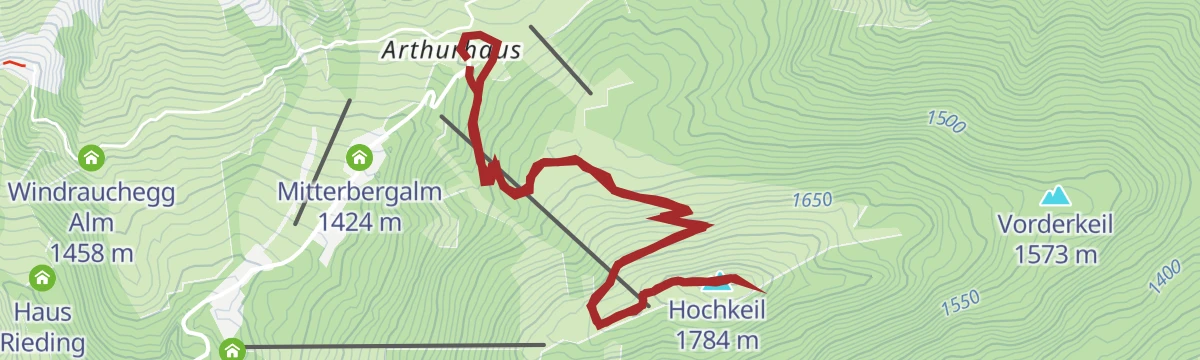 Route map: Panoramawanderung zum Hochkeil